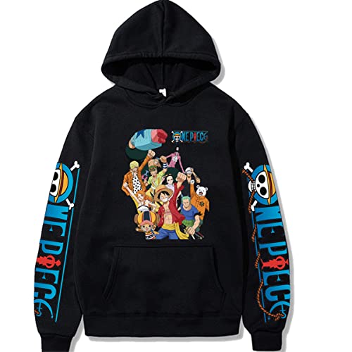 Sybnwnwm Unisex One Piece Hoodie Ruffy Zoro Chopper Pullover Langarm Sweatshirts Kapuzenpullover von Sybnwnwm