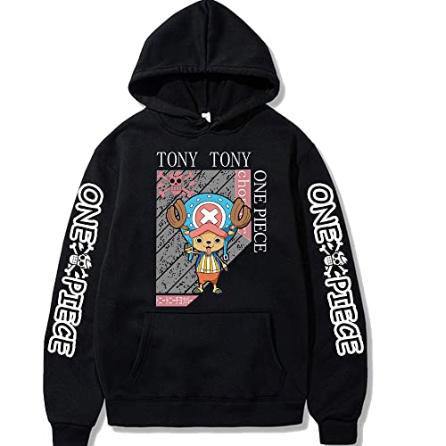 Sybnwnwm Unisex One Piece Hoodie Tony Tony Chopper Drucken Pullover Pulli Langarm Sweatshirt Hoodies Pullover Pulli von Sybnwnwm