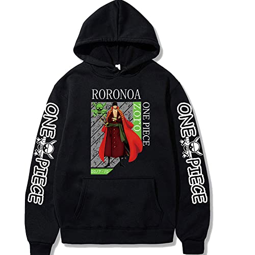 Sybnwnwm Unisex One Piece Hoodie Zoro Roronoa Drucken Pullover Pulli Langarm Sweatshirt Hoodies von Sybnwnwm