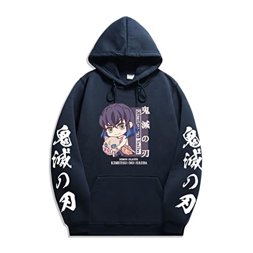 Sybnwnwm Y2K Anime Hoodie Nezuko Inosuke Zenitsu Cosplay Pullover Mit Kapuze Sweatshirt Tops Streetwear von Sybnwnwm