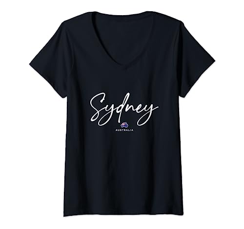 Damen Sydney Australia T-Shirt mit V-Ausschnitt von Sydney Australia