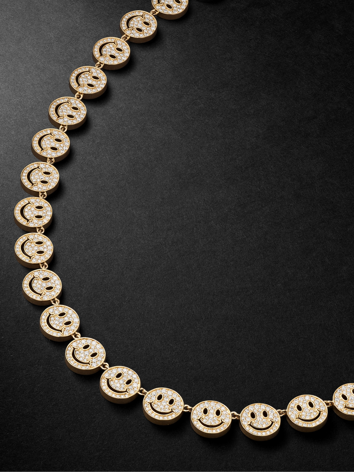 Sydney Evan - Happy Face Eternity Gold Diamond Necklace - Men - Gold von Sydney Evan