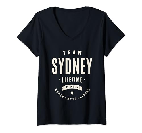 Damen Team Sydney Lifetime Member Lustiger Name Sydney T-Shirt mit V-Ausschnitt Damen Team Sydney Lifetime Member Lustiger Name Sydney T-Shirt mit V-Ausschnitt von Sydney Personalized Name Apparel Cld