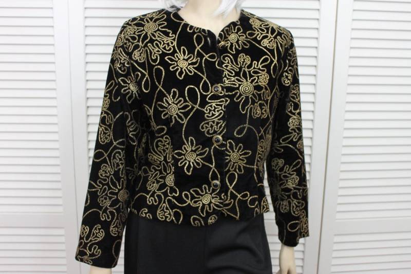 Vintage Abend Jacke Samt 1980Er Jahre Gr.m Zierlich von SydneysVintage