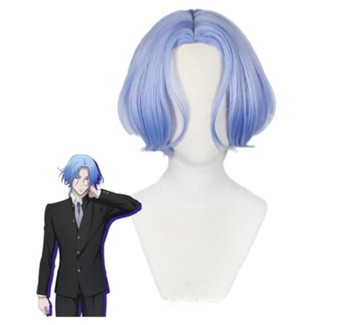 Anime Cosplay Perücke Langa Cosplay Perücke SK8 die Infinity Cosplay Blau Kurze Männer Perücken Haar Hitzebeständige synthetische Perücken für Halloween Kostüm Party Rolle Play+Perücke Cap von Syedeliso