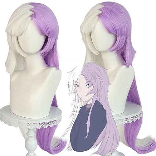 Anime Cosplay Wig Sigma Cosplay Wigs White and Purple Hair Middle Part Wig Layered Wig with Bangs Heat Resistant Synthetic Hair Halloween Party Cosplay Costume Wig von Syedeliso