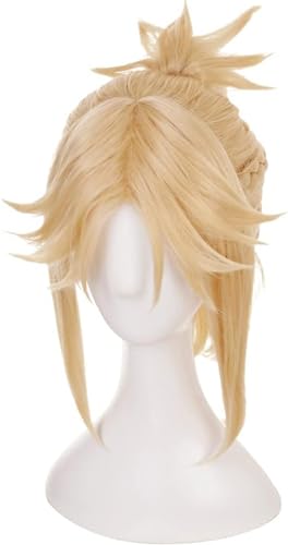 Anime Fate Grand Order Cosplay Perücken für Mordred Perücke Damen Goldene Schachtel halm Zopf Haar Halloween Kostüm Party Rolle Spielen Perücken kappe von Syedeliso