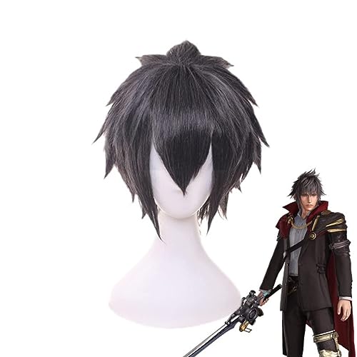 Cosplay Perücke Anime FF15 Noctis Lucis Cosplay Perücke kurz Männer Layered Halloween Kostüm Haar perücken mit Per rücken kappe von Syedeliso