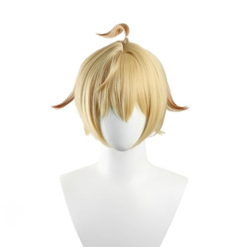 Cosplay Perücke für Genshin Impact Mika Anime Perücken Goldenes Gradienten haar Synth etischer Stoffer mit Haar nadel für Männer Comic Con, Cosplay Show, Halloween von Syedeliso