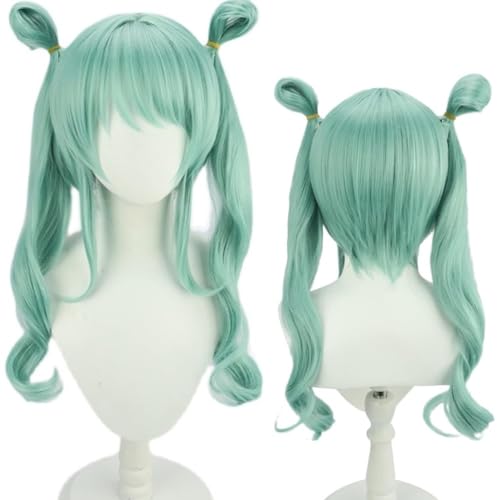 Cosplay Perücke für Hatsune Miku Kusanagi Nene Cosplay Perücken mit Grün und Blond Hitzebeständiges synthetisches Haar für Frauen Halloween Kostüm Cosplay Party+ Freie Kappe von Syedeliso