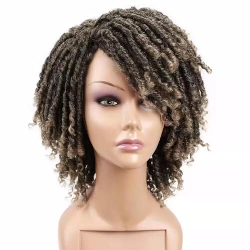 Dreadlock Perücke Kurz Twist Zöpfe Per ücken für Schwarze Frauen und Männer Afro Curly Perücke Häkeln Twist Flechten Hitze Resistan Synth ische Perücke Afrika nische Frisur Perücke Mütze von Syedeliso