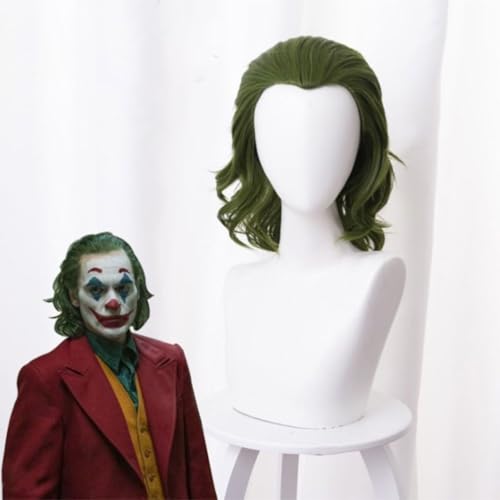 Joker Perücke Cosplay Herren Grün Perücke Flauschige Clown Perücke Wavy Hitze beste Synth etische Per ücken für Halloween Kostüm Party Rolle Spielen Perkücken kappe von Syedeliso