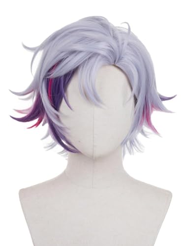 Kurze Perücke für Vtuber Nijisanji Doppel Cosplay Perücke Männer Haar, für Doppel Dropscythe Haar Hitze beste synth ische Perkücken für Halloween Kostüm Party Rolle Spielen Perücke Cap von Syedeliso