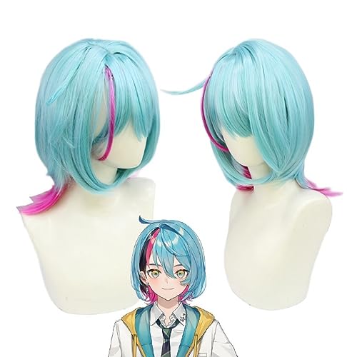 NIJISANJI EN ILUNA Kyo Kaneko Cosplay Perücke blau gemischt rosa hitze beständet synth etische Haar Halloween Perücken kappe von Syedeliso