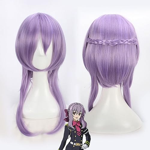 Seraph des Endes Hiiragi Shinoa Hitze beste Synth etische Perücke Lila Sexy Synth etische Haar Cosplay Perücke mit Perücke Cap 15,7 Zoll/40cm von Syedeliso