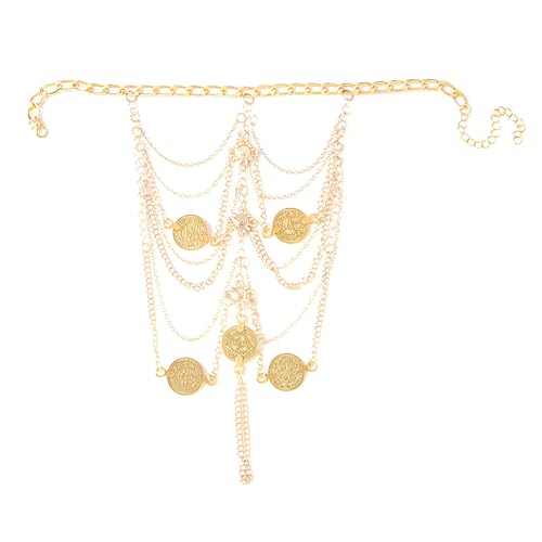 Syfunlv Boho Perlen Fußkettchen,Mehrschichtige Silberkette,Quaste Fußkettchen,Silber Pailletten,Zehenring Schmuck,Barfuß Schmuck,für Frauen Und Mädchen (Gold) von Syfunlv