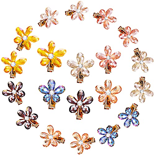 21 Stücke Kristall Haar Clips Mini Kristall Klauen Clip Kleine Blume Kristall Haarspangen Mini Kristall Alligator Haarnadeln für Damen und Mädchen Haarschmuck von Syhood