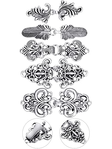 5 Stück Schal Clips Umhang Verschluss Strickjacke Clips Pullover Klammern Vintage Kragen Klammern Retro Umhang Broschen und Silber Schal Nadeln für Damen Mädchen Hemd (Neuartiger Stil) von Syhood