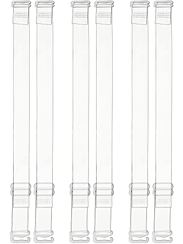 Invisible Clear Bra Straps Soft Transparent Replacement Bra Shoulder Straps Non-Slip Adjustable Bra Straps for Women (3 Pairs, 10 mm) von Syhood