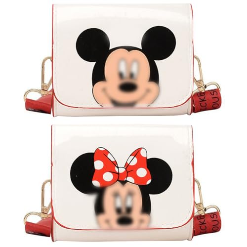 Syijupo 2pcs Kinder Umhängetasche, Kinderhandtasche, Cartoon Mouse Handbag Girls,Adjustable Strap Purse Children's Backpack (12 * 6 * 9cm) Weiß von Syijupo