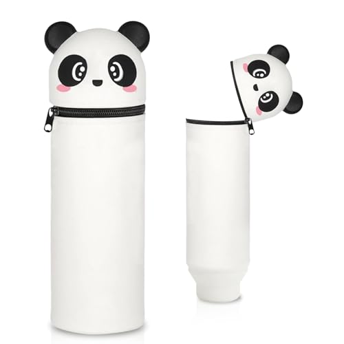 Silikon Federmäppchen mit Tierdesign - Süßes 2-in-1 Schulmäppchen aus weichem Silikon | Federmappe & Stiftehalter | Schlampermäppchen für Schule, Büro (Blush Panda) von Sykerout