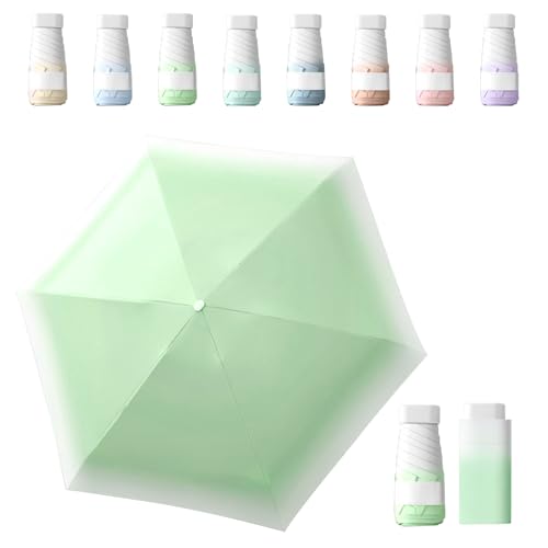 Sykerout Gradient Mini Regenschirm - Kompakter Faltbarer Taschenschirm für Reisen, UV-Schutz (Grün) von Sykerout