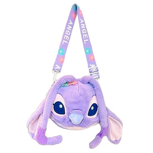 stitch rucksack,stitch artoon backpack,Stitch Plüsch Bag Umhängetasche für Kinder Plüschtasche für Kinder Kinderhandtasche aus Plüsch Süße Umhängetasche für Mädchen Kinder Geburtstag Geschenke（Lila）… von Sykerout