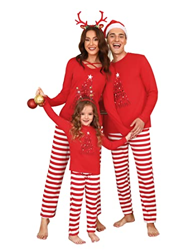 Sykooria Herren Weihnachten Schlafanzug Familie Set Christmas Pyjama Lang Weihnachtspyjama Fun Schlafanzug Familien Outfit Set von Sykooria