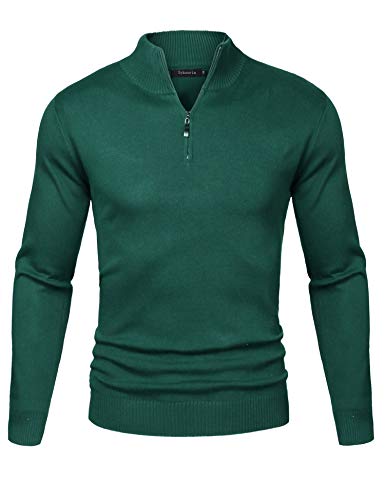 Sykooria Pullover Herren Stehkragen 1/4 Half Zip Arbeitspullover Baumwolle Rollkragenpullover Stretch Winterpullover Herbst Winter Langarm Poloshirt Sweater von Sykooria