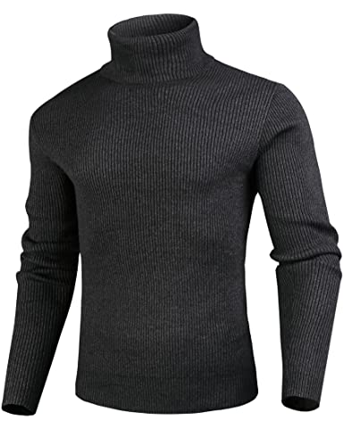 Sykooria Rollkragenpullover Herren Winter Rollkragen Strickpullover Langarm Strickpulli Einfarbig Basic Slim Fit Stricken Pullover Oberteile, Dunkelblau S von Sykooria