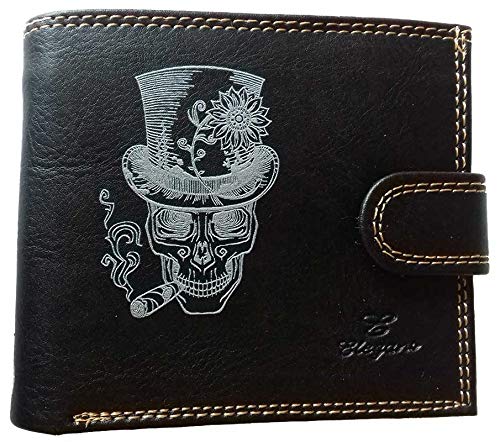 Syl'la Kleine Geldbörse mit Klappdeckel für Herren, Schwarz, Schwarz , 0, Zigarre von Syl'la