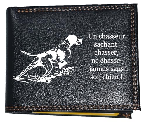 Syl'la Jäger Jagd Etui Kleine Geldbörse Geldbörse mit Klappe für Herren Geschenk Vatertag, Schwarzer Jäger und Hund, Portefeuille, Jagd Syl'la Jäger Jagd Etui Kleine Geldbörse Geldbörse mit Klappe für Herren Geschenk Vatertag, Schwarzer Jäger und Hund, Portefeuille, Jagd von Syl'la