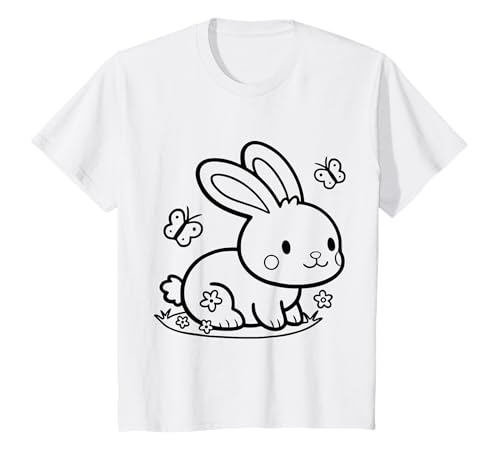 Kinder Hase Häschen Süßes Kindermotiv Osterhase zum Ausmalen T-Shirt Kinder Hase Häschen Süßes Kindermotiv Osterhase zum Ausmalen T-Shirt von SylColor Namensgeschenke mit Aufdruck zum Malen