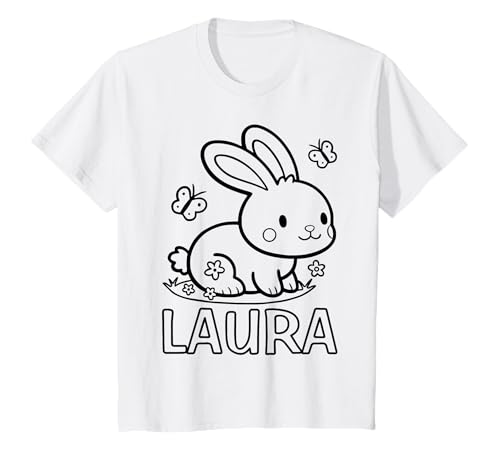 Kinder Laura Name Hase Häschen Osterhase zum Ausmalen Mädchenname T-Shirt Kinder Laura Name Hase Häschen Osterhase zum Ausmalen Mädchenname T-Shirt von SylColor Namensgeschenke mit Aufdruck zum Malen