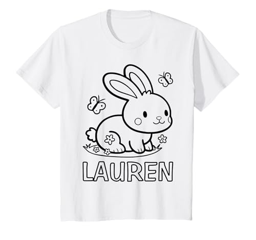 Kinder Lauren Name Hase Häschen Osterhase zum Ausmalen Mädchenname T-Shirt Kinder Lauren Name Hase Häschen Osterhase zum Ausmalen Mädchenname T-Shirt von SylColor Namensgeschenke mit Aufdruck zum Malen
