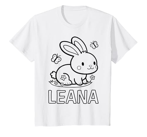 Kinder Leana Name Hase Häschen Osterhase zum Ausmalen Mädchenname T-Shirt Kinder Leana Name Hase Häschen Osterhase zum Ausmalen Mädchenname T-Shirt von SylColor Namensgeschenke mit Aufdruck zum Malen