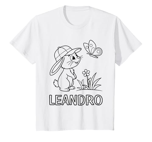 Kinder Leandro Name Hase Häschen Osterhase zum Ausmalen Jungenname T-Shirt Kinder Leandro Name Hase Häschen Osterhase zum Ausmalen Jungenname T-Shirt von SylColor Namensgeschenke mit Aufdruck zum Malen