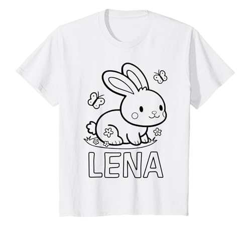 Kinder Lena Name Hase Häschen Osterhase zum Ausmalen Mädchenname T-Shirt Kinder Lena Name Hase Häschen Osterhase zum Ausmalen Mädchenname T-Shirt von SylColor Namensgeschenke mit Aufdruck zum Malen