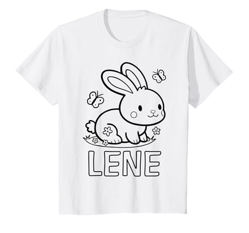 Kinder Lene Name Hase Häschen Osterhase zum Ausmalen Mädchenname T-Shirt Kinder Lene Name Hase Häschen Osterhase zum Ausmalen Mädchenname T-Shirt von SylColor Namensgeschenke mit Aufdruck zum Malen