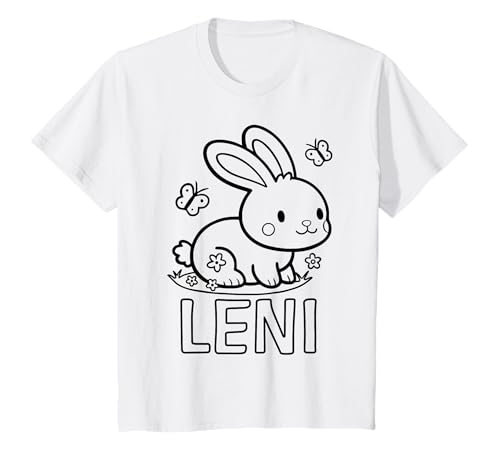 Kinder Leni Name Hase Häschen Osterhase zum Ausmalen Mädchenname T-Shirt Kinder Leni Name Hase Häschen Osterhase zum Ausmalen Mädchenname T-Shirt von SylColor Namensgeschenke mit Aufdruck zum Malen