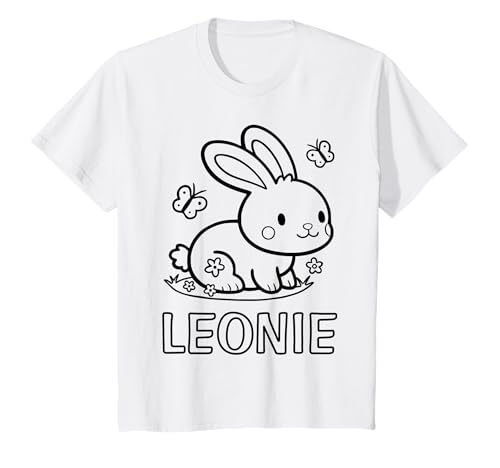 Kinder Leonie Name Hase Häschen Osterhase zum Ausmalen Mädchenname T-Shirt Kinder Leonie Name Hase Häschen Osterhase zum Ausmalen Mädchenname T-Shirt von SylColor Namensgeschenke mit Aufdruck zum Malen