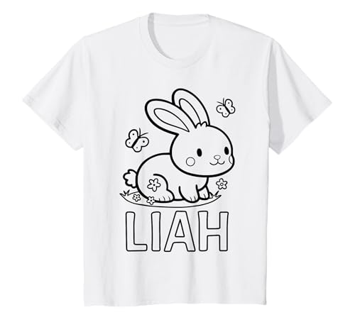 Kinder Liah Name Hase Häschen Osterhase zum Ausmalen Mädchenname T-Shirt Kinder Liah Name Hase Häschen Osterhase zum Ausmalen Mädchenname T-Shirt von SylColor Namensgeschenke mit Aufdruck zum Malen