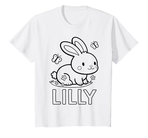 Kinder Lilly Name Hase Häschen Osterhase zum Ausmalen Mädchenname T-Shirt Kinder Lilly Name Hase Häschen Osterhase zum Ausmalen Mädchenname T-Shirt von SylColor Namensgeschenke mit Aufdruck zum Malen