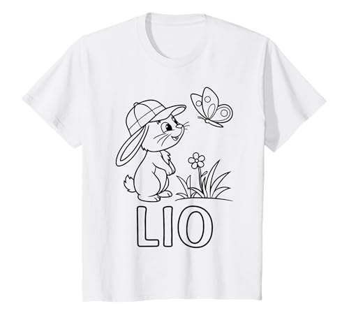 Kinder Lio Name Hase Häschen Osterhase zum Ausmalen Jungenname T-Shirt Kinder Lio Name Hase Häschen Osterhase zum Ausmalen Jungenname T-Shirt von SylColor Namensgeschenke mit Aufdruck zum Malen