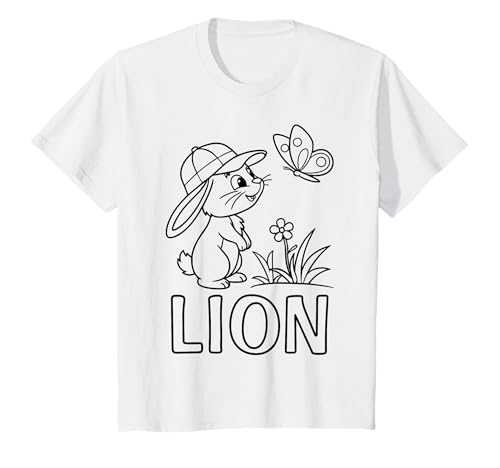 Kinder Lion Name Hase Häschen Osterhase zum Ausmalen Jungenname T-Shirt Kinder Lion Name Hase Häschen Osterhase zum Ausmalen Jungenname T-Shirt von SylColor Namensgeschenke mit Aufdruck zum Malen