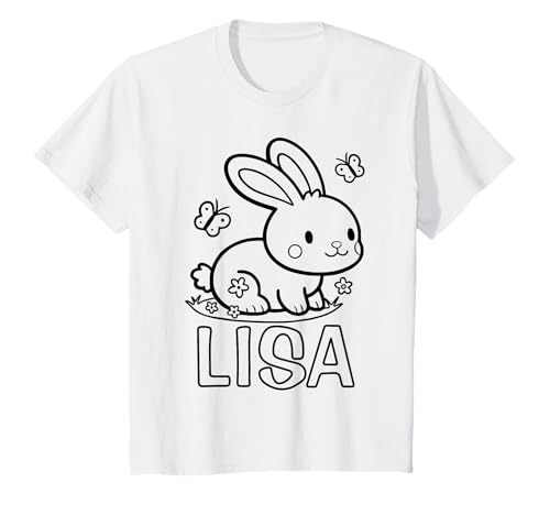 Kinder Lisa Name Hase Häschen Osterhase zum Ausmalen Mädchenname T-Shirt Kinder Lisa Name Hase Häschen Osterhase zum Ausmalen Mädchenname T-Shirt von SylColor Namensgeschenke mit Aufdruck zum Malen