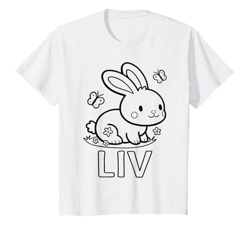 Kinder Liv Name Hase Häschen Osterhase zum Ausmalen Mädchenname T-Shirt Kinder Liv Name Hase Häschen Osterhase zum Ausmalen Mädchenname T-Shirt von SylColor Namensgeschenke mit Aufdruck zum Malen