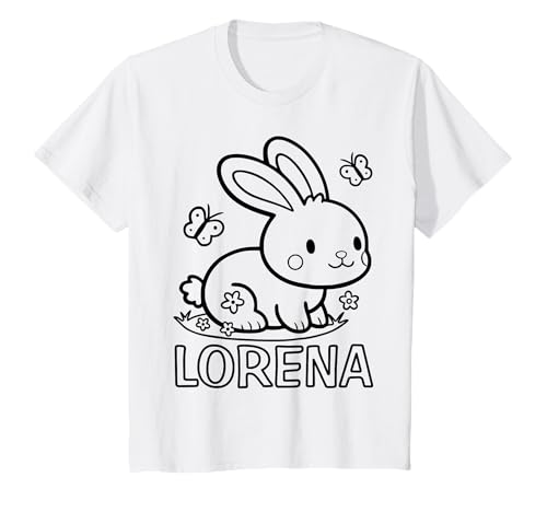 Kinder Lorena Name Hase Häschen Osterhase zum Ausmalen Mädchenname T-Shirt Kinder Lorena Name Hase Häschen Osterhase zum Ausmalen Mädchenname T-Shirt von SylColor Namensgeschenke mit Aufdruck zum Malen