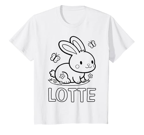 Kinder Lotte Name Hase Häschen Osterhase zum Ausmalen Mädchenname T-Shirt Kinder Lotte Name Hase Häschen Osterhase zum Ausmalen Mädchenname T-Shirt von SylColor Namensgeschenke mit Aufdruck zum Malen