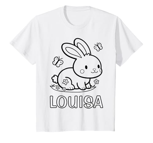 Kinder Louisa Name Hase Häschen Osterhase zum Ausmalen Mädchenname T-Shirt Kinder Louisa Name Hase Häschen Osterhase zum Ausmalen Mädchenname T-Shirt von SylColor Namensgeschenke mit Aufdruck zum Malen